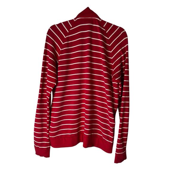 Talbots Women's Activewear Jacket in Red and White Stripes Full Zipper Size M - Picture 3 of 7